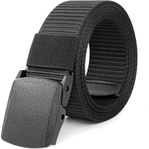 Mens Nylon Canvas Belt Adjustable No Metal Buckle Travel Work Golf Belt Fit - Picture 1 of 7
